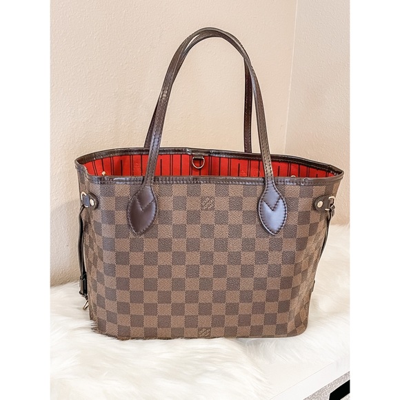AUTHENTIC Louis Vuitton Damier Ebene Neverfull PM Cherry - Picture 2 of 11